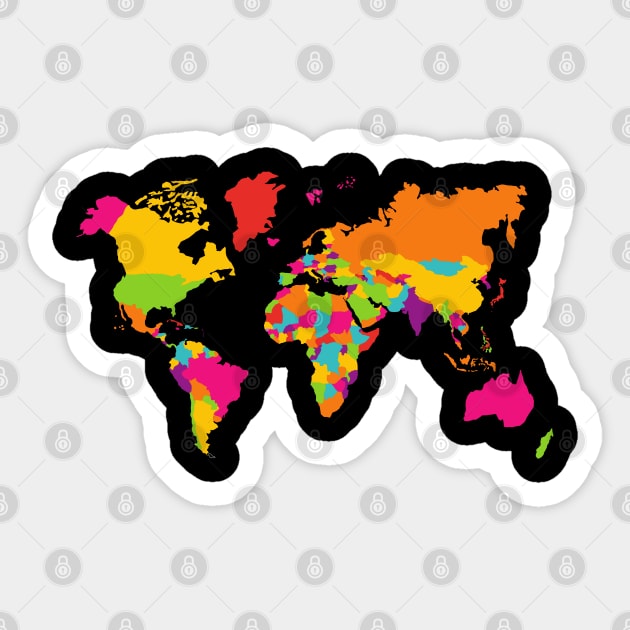 Map of the world Sticker by Art by Ergate